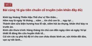 Bài Cúng Gia Tiên 16 Hàng Tháng