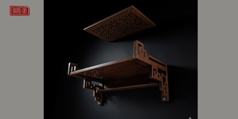 Bàn Thờ Treo Tường Gỗ Mun Tiết Kiệm Diện Tích