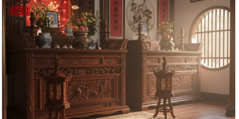 Hình ảnh Bàn Thờ Gia Tiên Quay Ngang Nhà