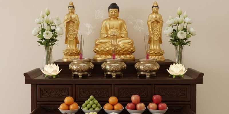 bài trí bàn thờ phật tại gia