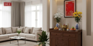 Trang Trí Phòng Khách Nhà Cấp 4 Có Bàn Thờ